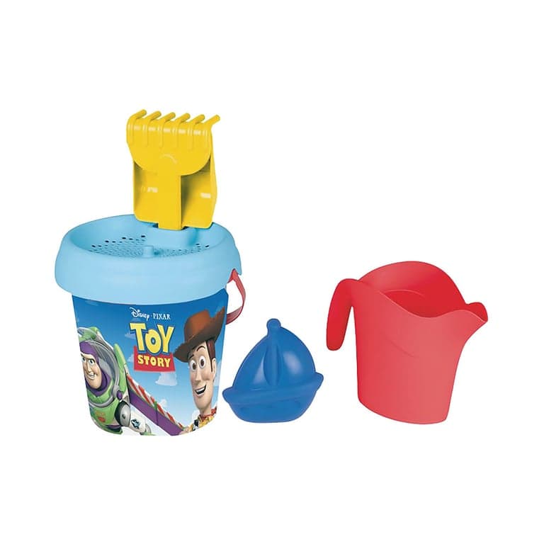 Set secchiello da spiaggia Smoby Toy Story con rastrello, stampo e annaffiatoio Blu - Nuevo