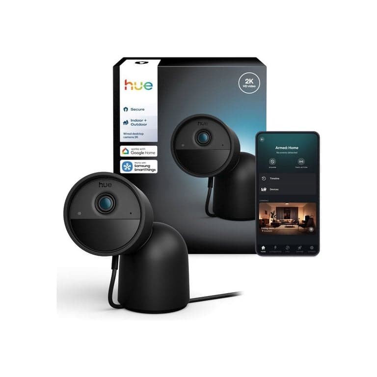 Telecamera di sicurezza esterna cablata Philips Hue Secure 2K visione notturna infrarossa Nera - Nuevo