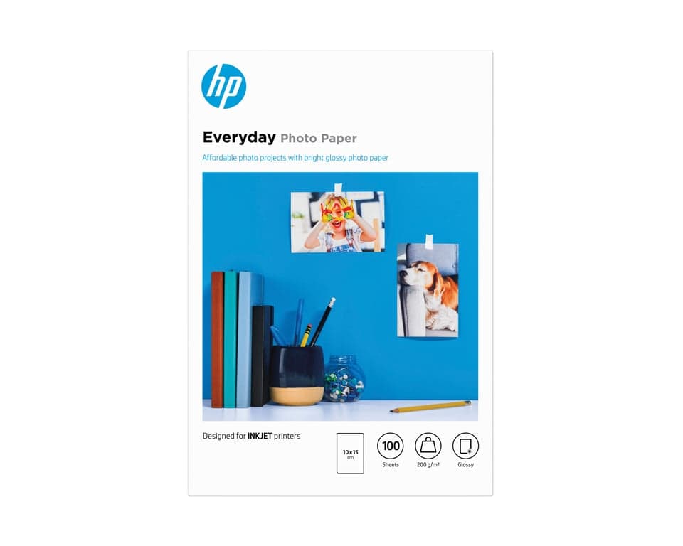 Carta fotografica HP Everyday, lucida, 200 g/m2, 10 x 15 cm (101 x 152 mm), 100 fogli - Nuevo