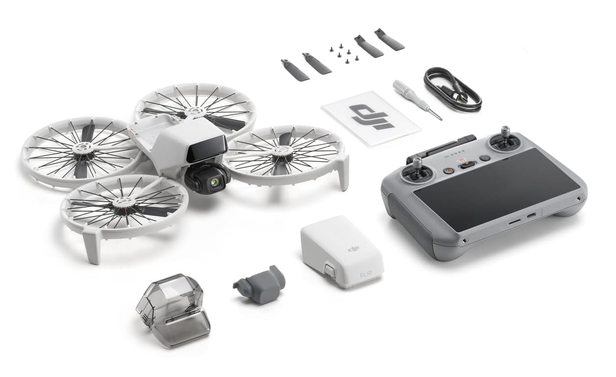 Confezione DJI Flip 4 rotori &amp; RC 2 - Quadcopter 48 MP 3840 x 2160 pixel 3110 mAh Nero, Bianco - Nuevo