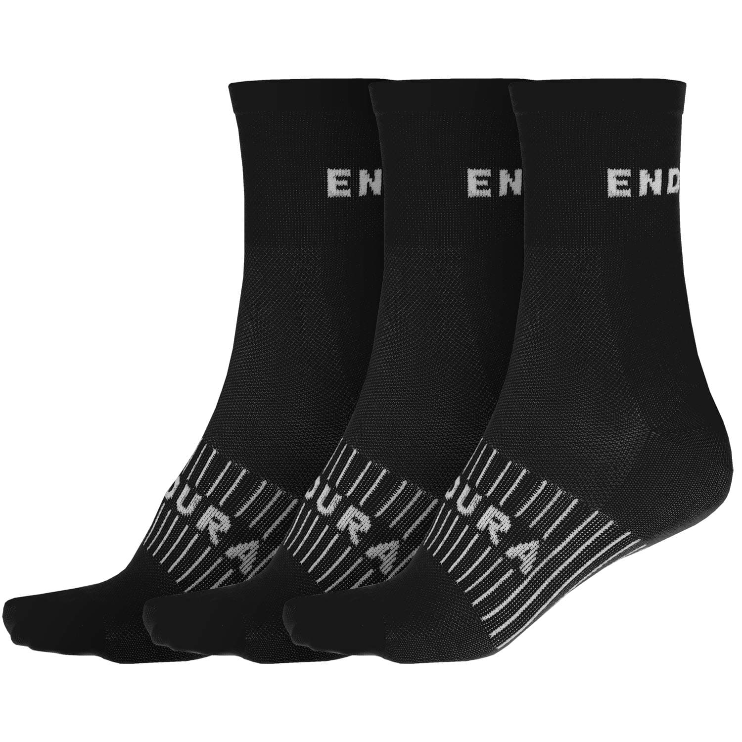 Endura Coolmax Striped Cycling Socks 3 pcs. Black