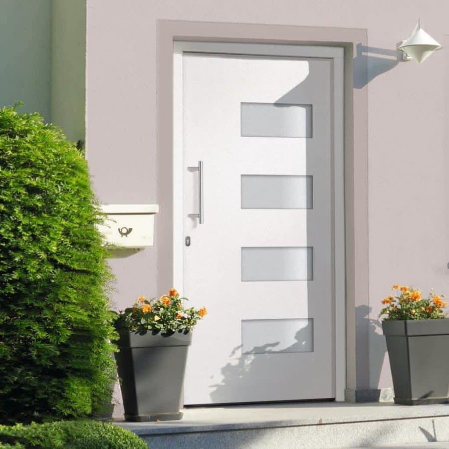 Vidaxl porta d'ingresso in alluminio e pvc bianco 100x210 cm Edilizia Brico giardino animali