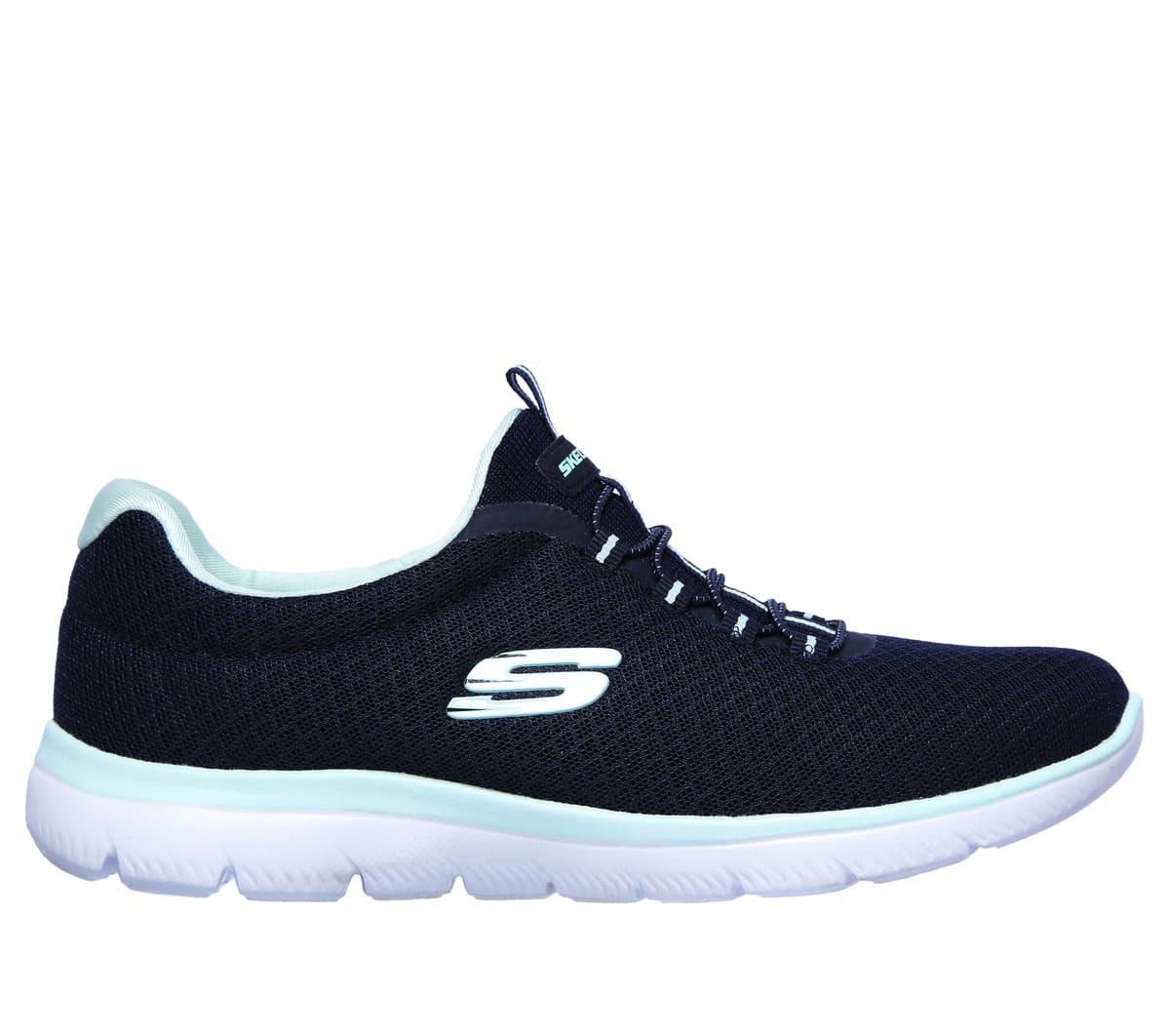 Skechers Donna Summits Sneaker in Blu Navy Blue/Verde Acqua, Taglia 39 Wide , Vegan