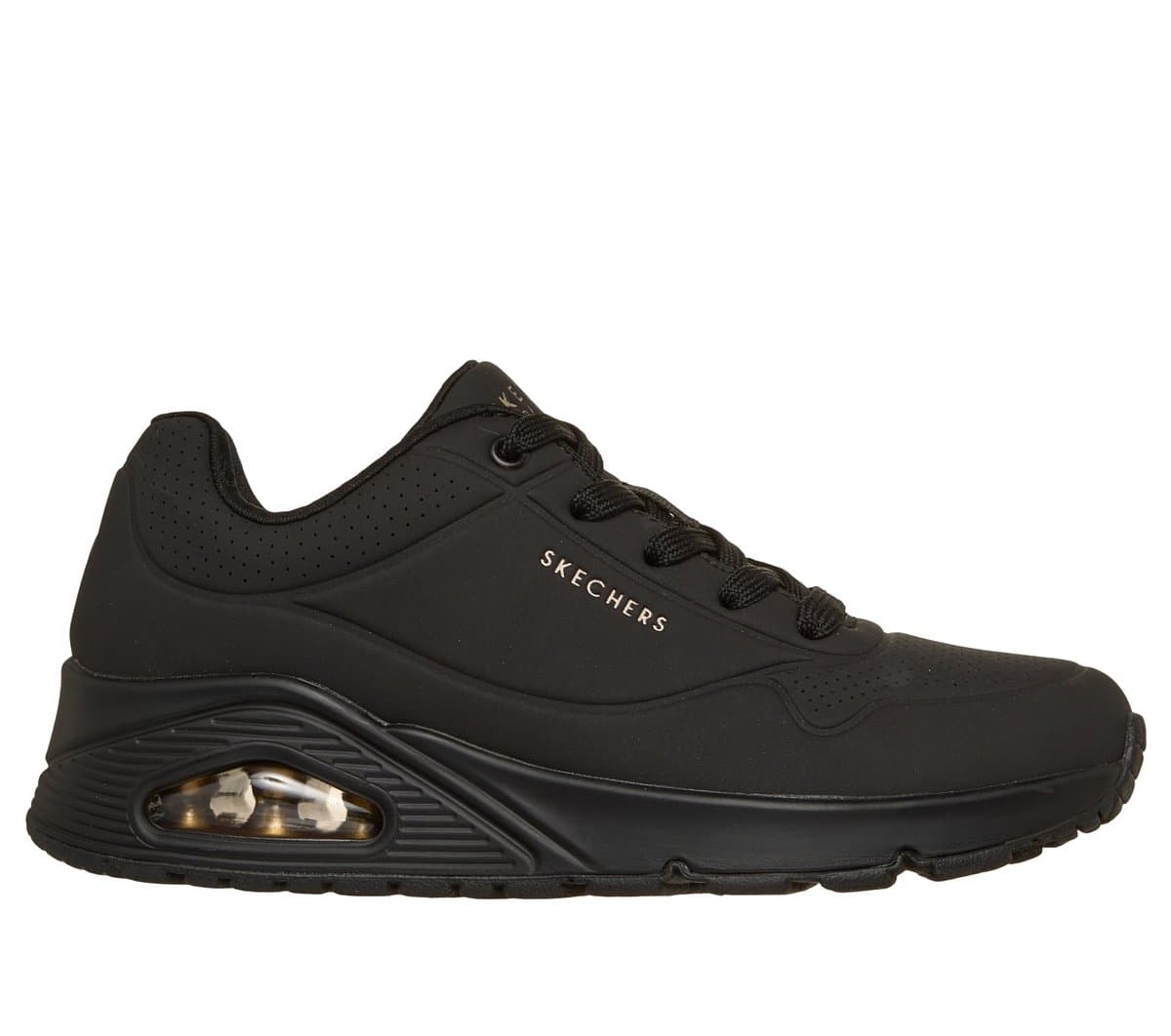 Skechers Donna UNO - Stand on Air Sneaker in Nero, Taglia 36.5 Wide