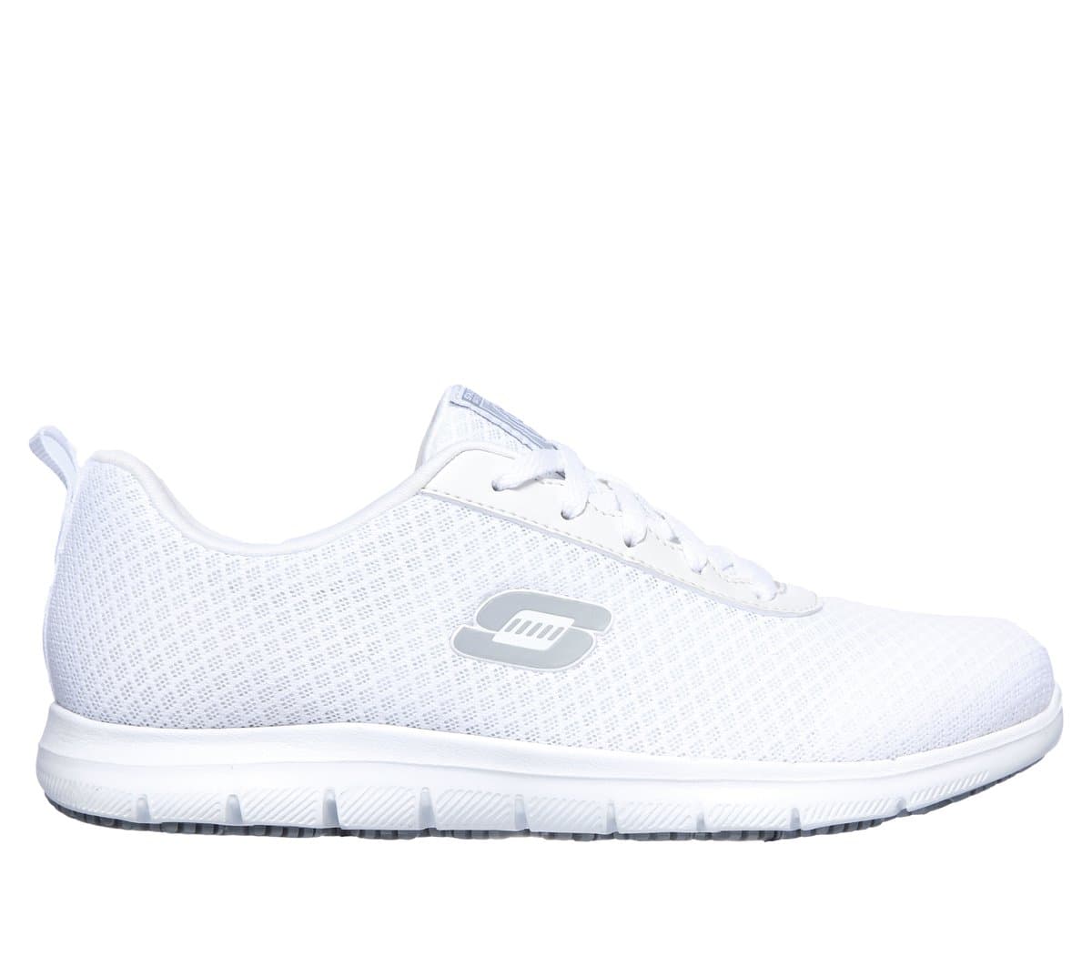 Skechers Donna Work Slip-Resistant Relaxed Fit: Ghenter - Bronaugh Sneaker in Bianco, Taglia 36