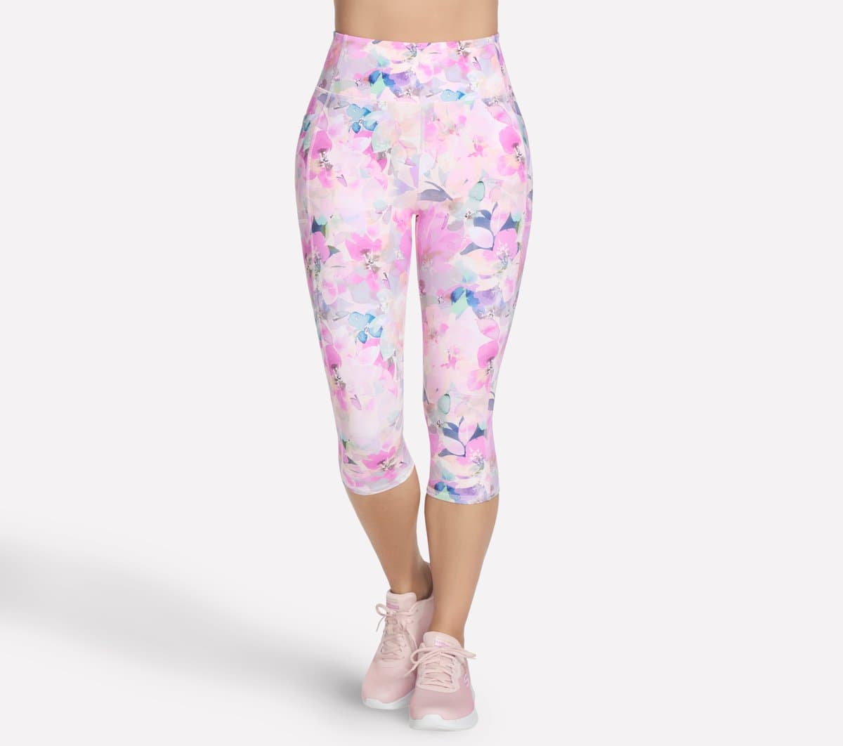Skechers Donna GO WALK Seascape Floral capri in Corallo, Taglia XS
