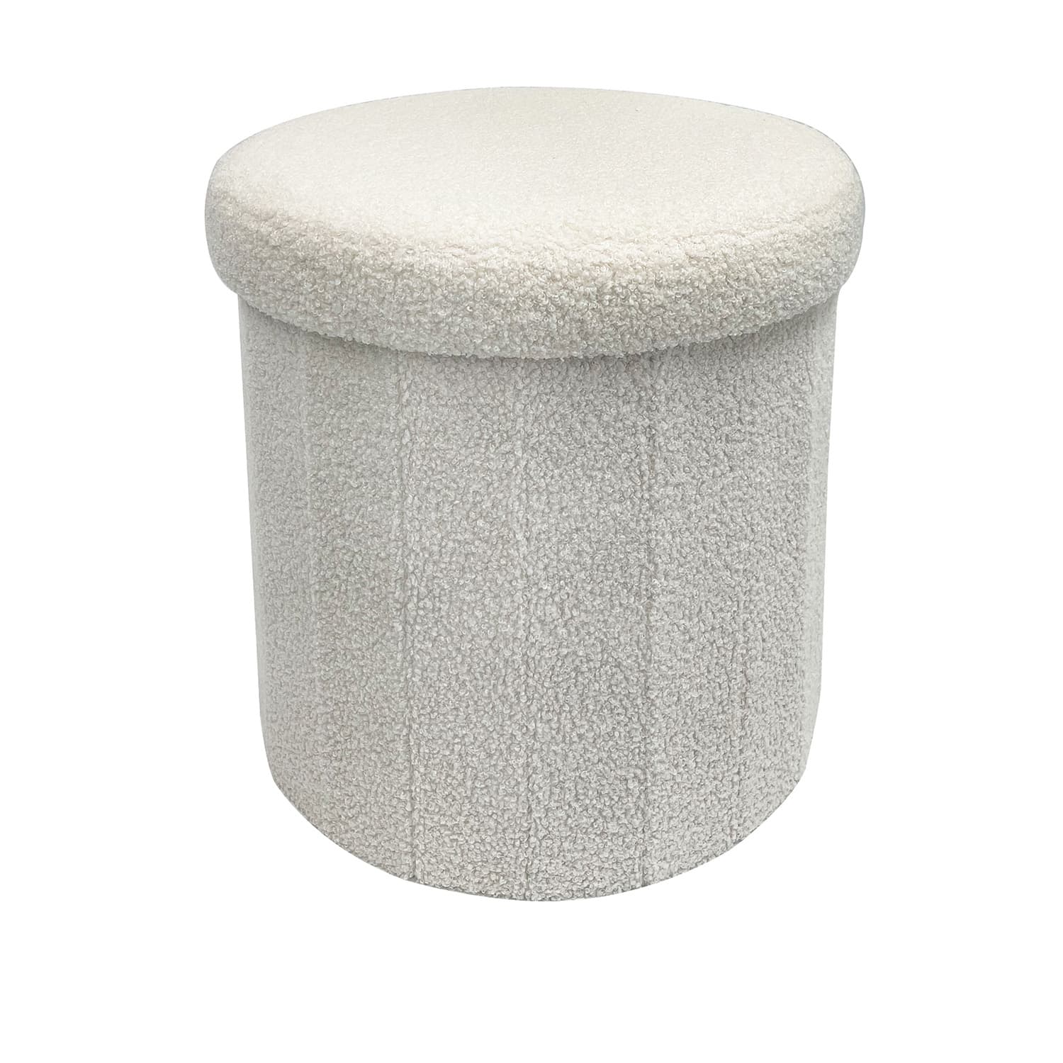 Pouf contenitore tondo 39x39 cm bianco