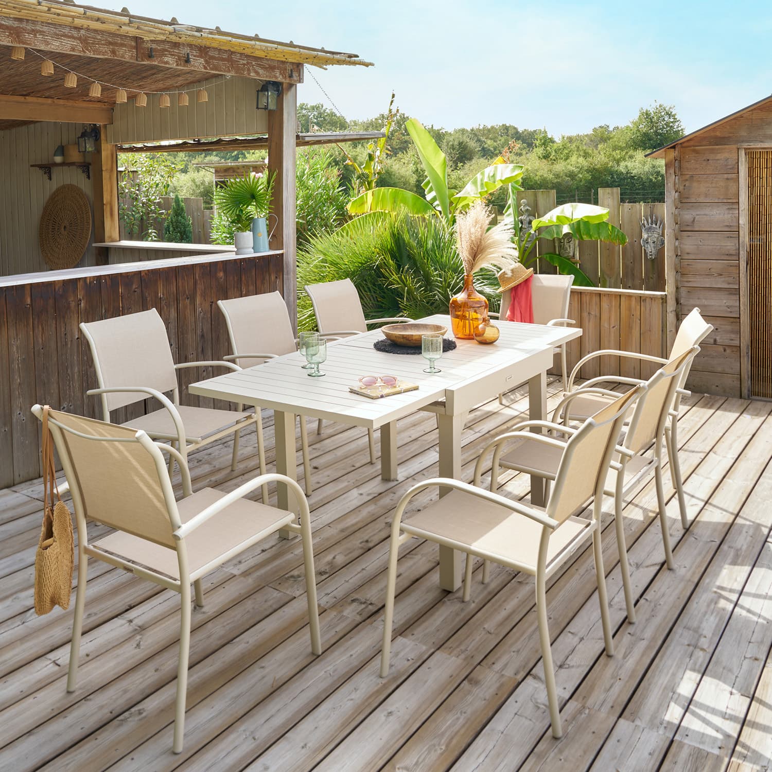 Tavolo allungabile 90 180x75,5x90 cm - color argilla Piazza
