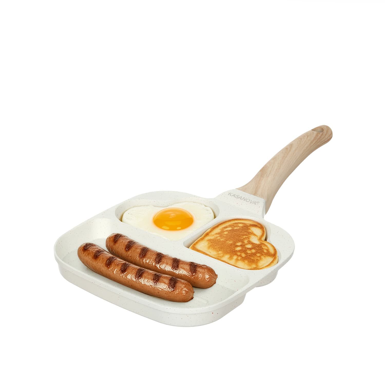 Padella 2 scomparti cuore e grill Mini Mania crema