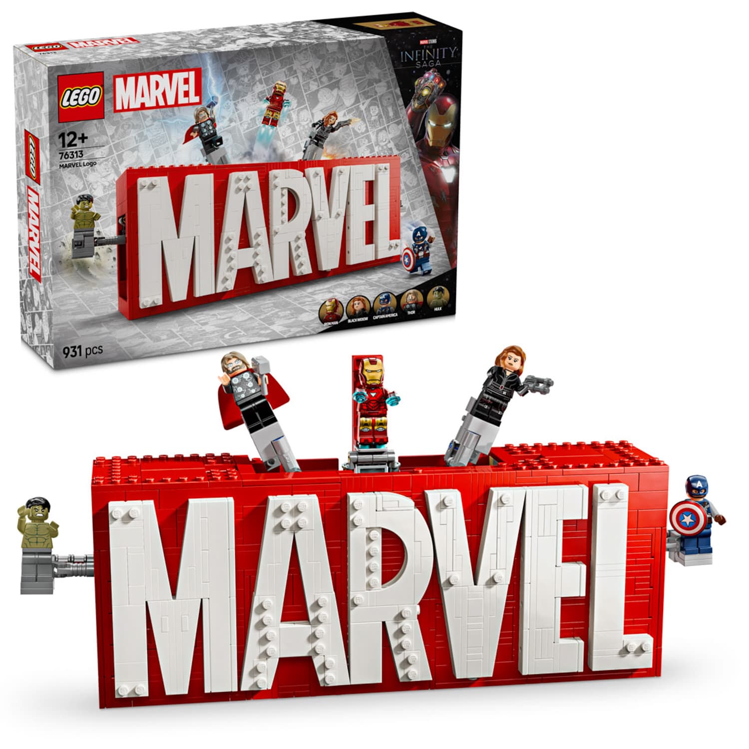 Logo e Minifigure Lego Marvel