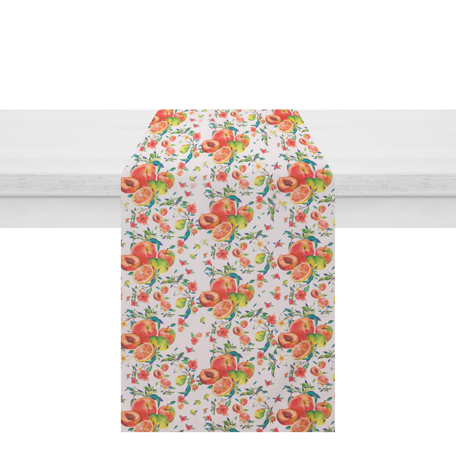 Runner con decoro pesche, 45x140 cm