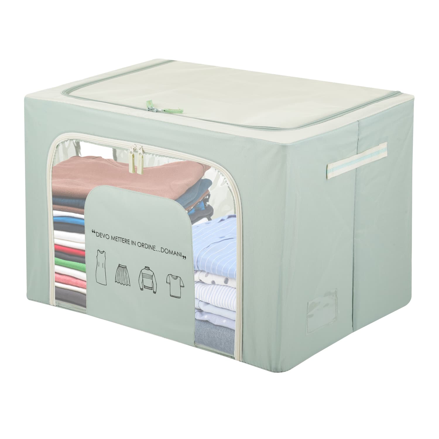 Scatola armadio 62x44x40 cm doppia cerniera e scritta verde