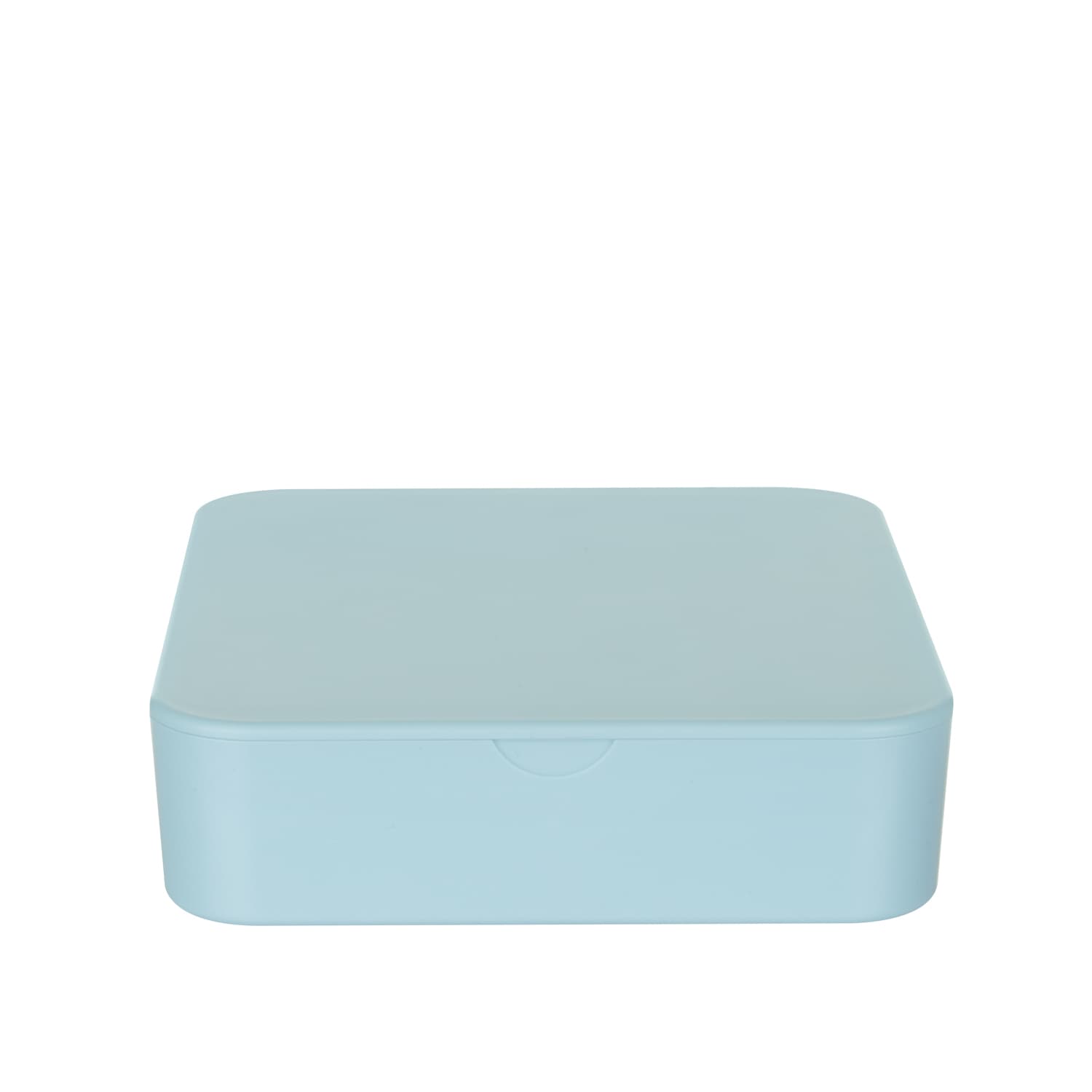 Scatola portagioie rettangolare azzurra con specchio