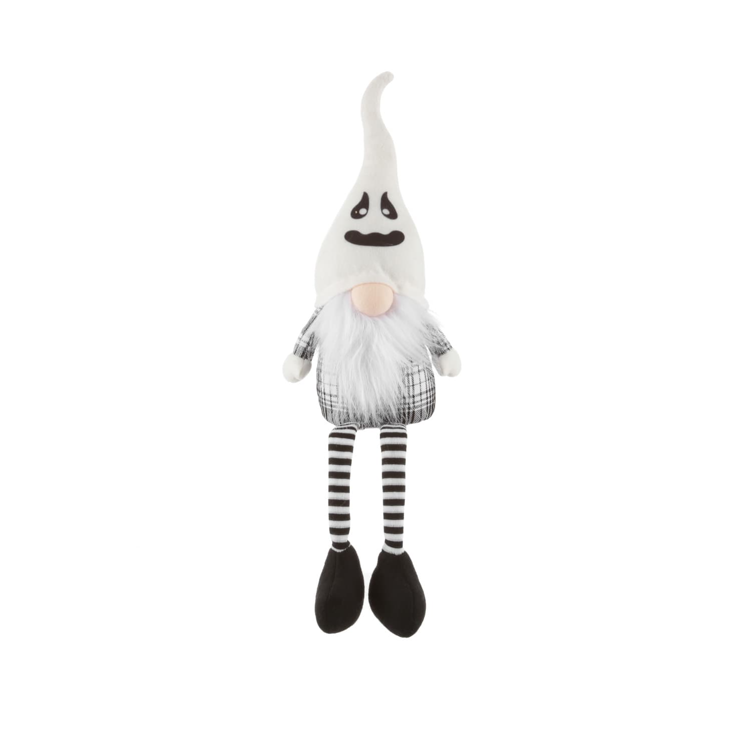 Gnomo Halloween gambemolli 55 cm bianco