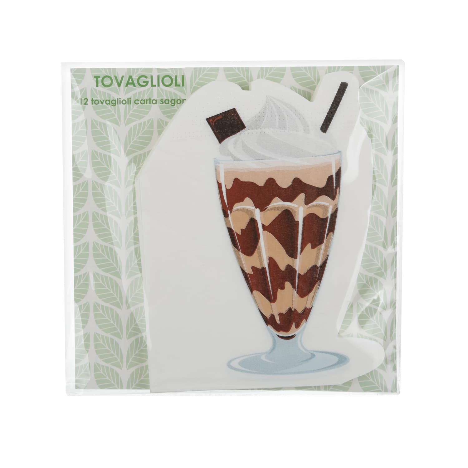 Set 12 tovaglioli gelato al cioccolato in carta