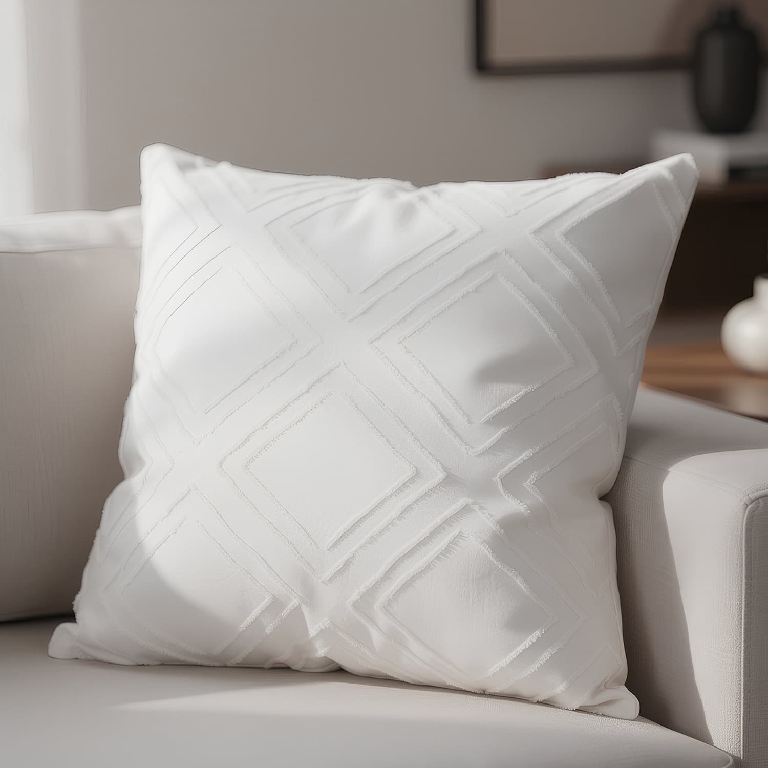 Cuscino divano panna 45x45 cm microfibra