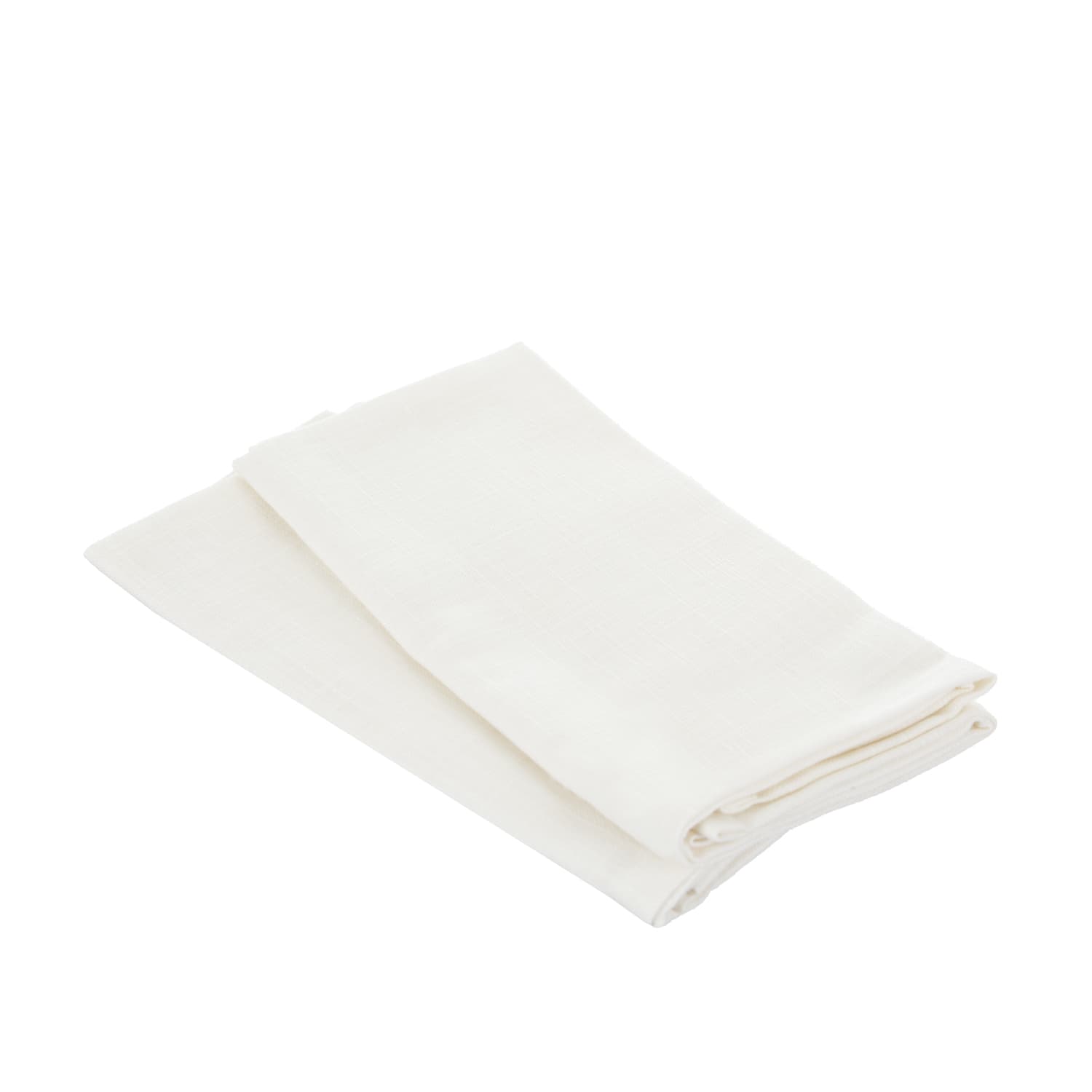 Set 2 tovaglioli cotone bianco 42x42 cm Slub