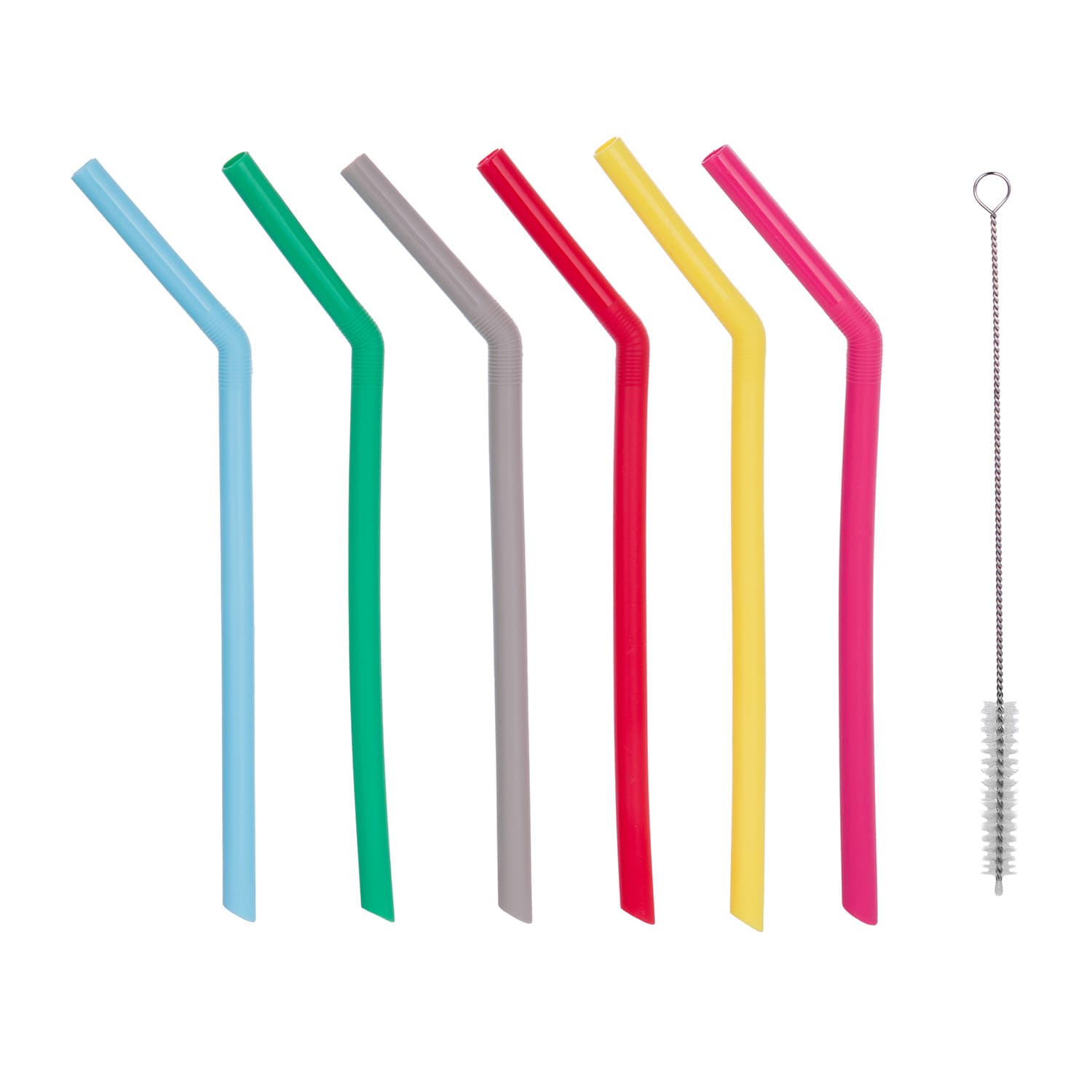 Set 6 cannucce multicolore con scovolino