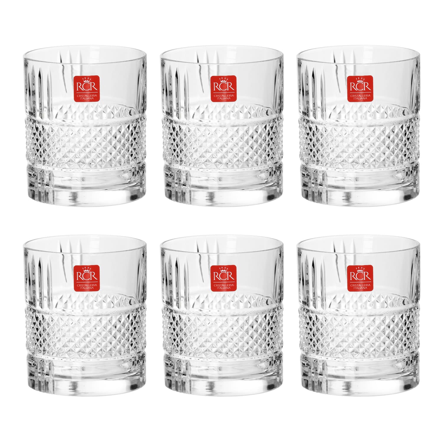 Set bicchieri acqua RCR, in vetro da 6 pezzi