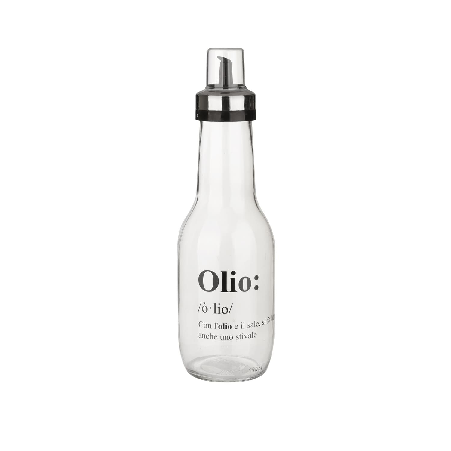 Oliera in vetro 1 L con scritta