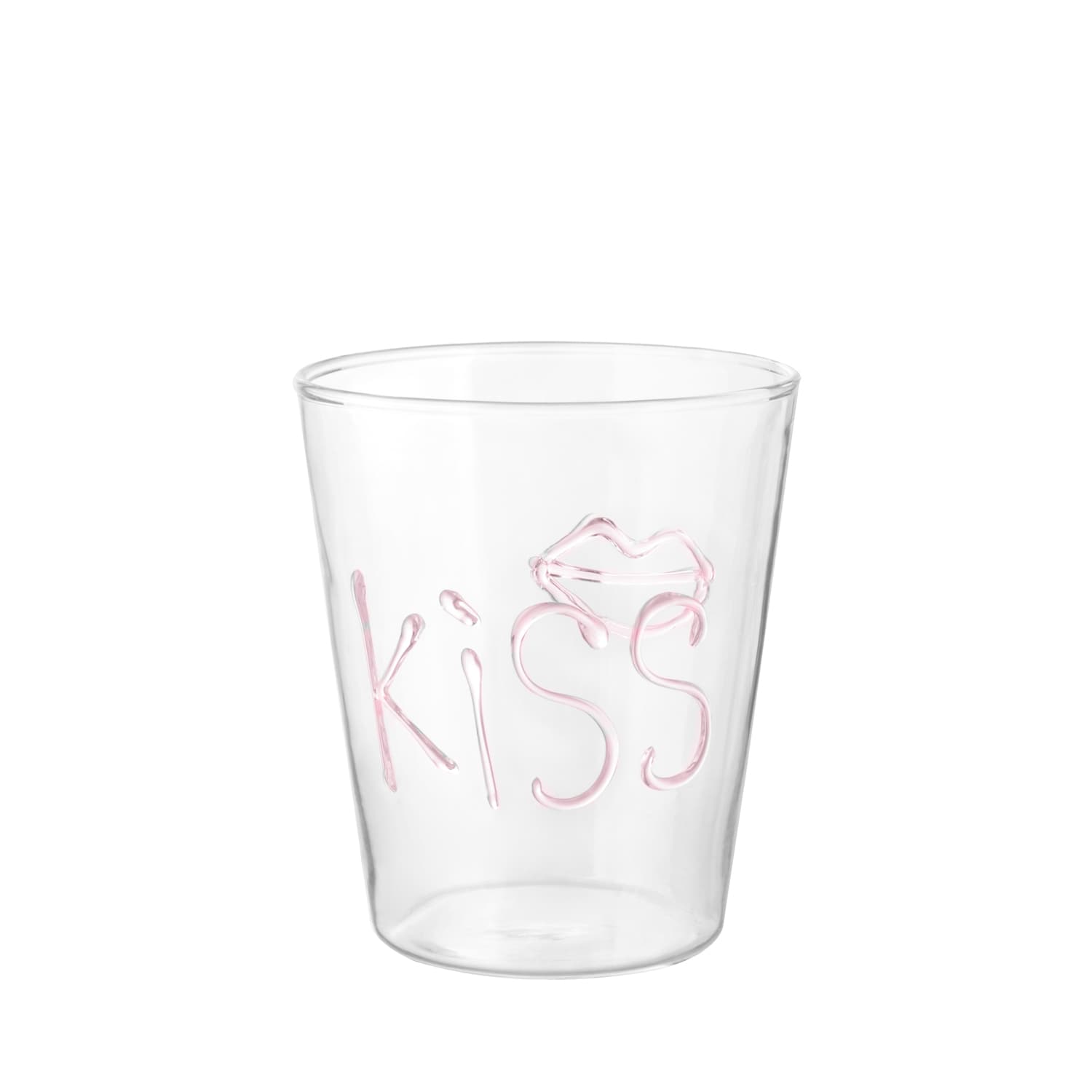 Bicchiere decoro Kiss in vetro borosilicato, 380 ml