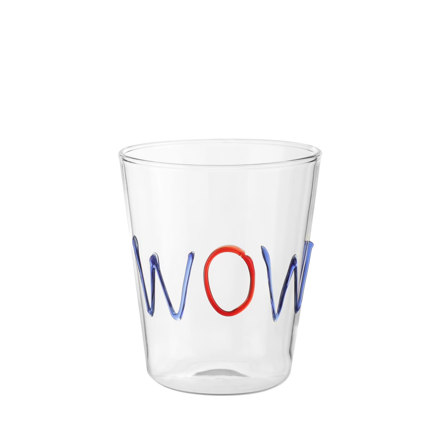 Bicchiere scritta Wow 380 ml in vetro borosilicato