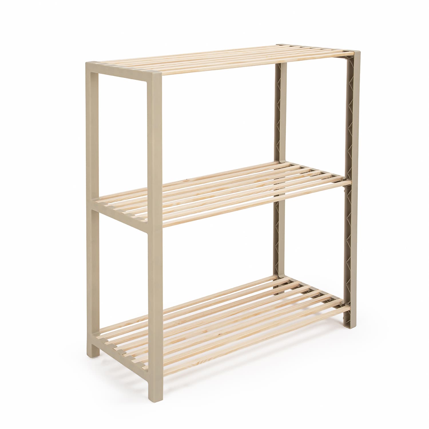 Scaffale 3 ripiani in legno 65x78x29 cm