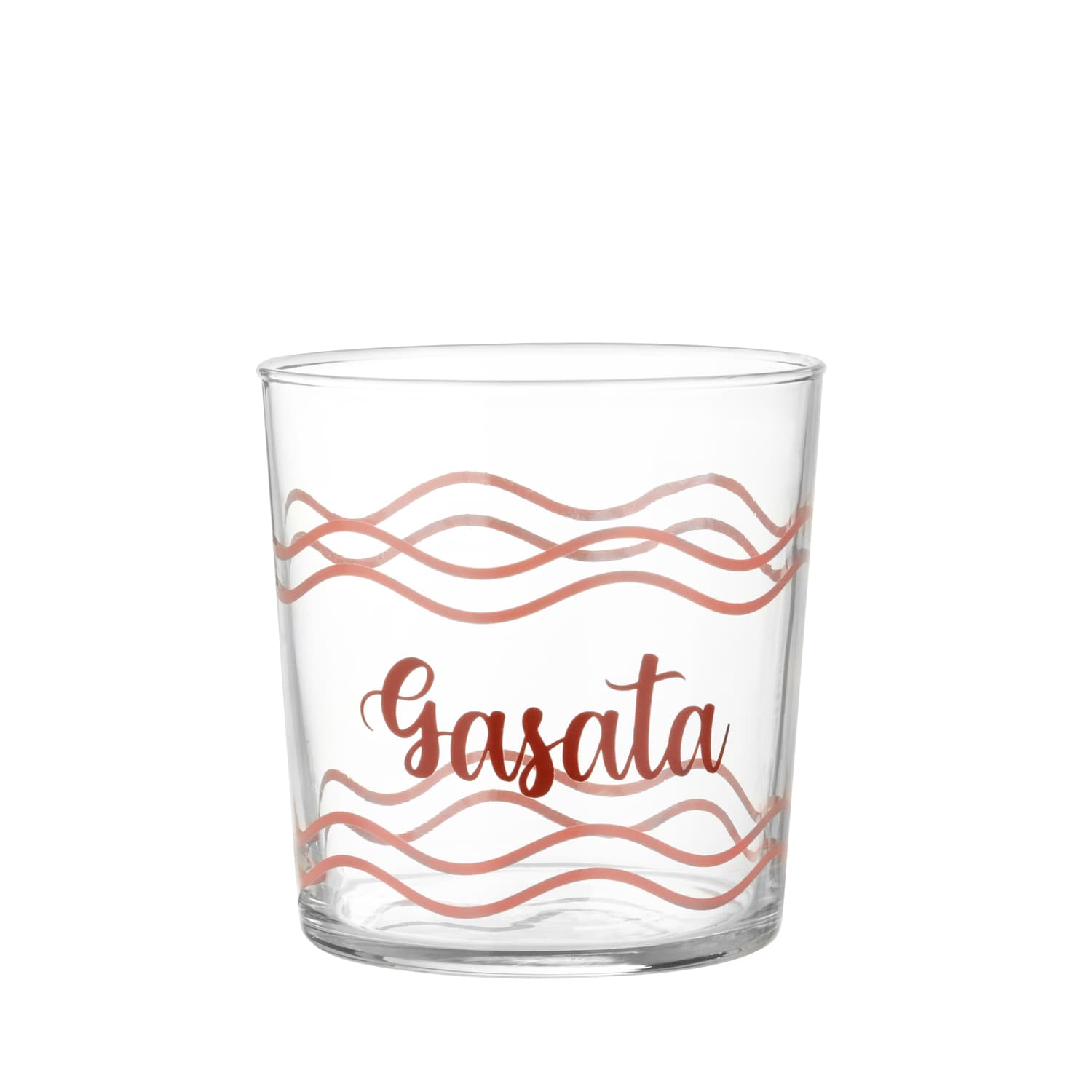 Bicchiere in vetro da 375 cc Acqua Gasata, rosso