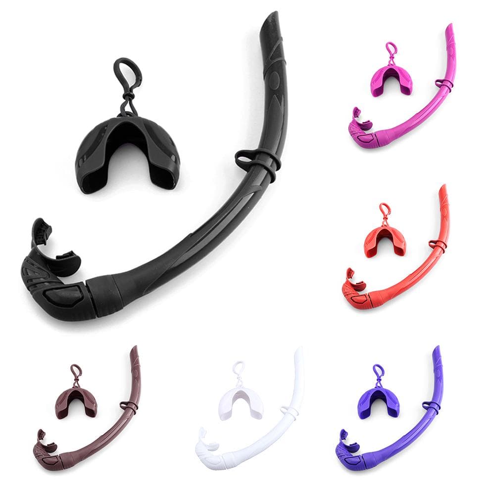 Boccaglio pieghevole in silicone con custodia compatta Donna Uomo Tubo per respirazione bagnata con boccaglio arrotolabile per lo snorkeling bianco