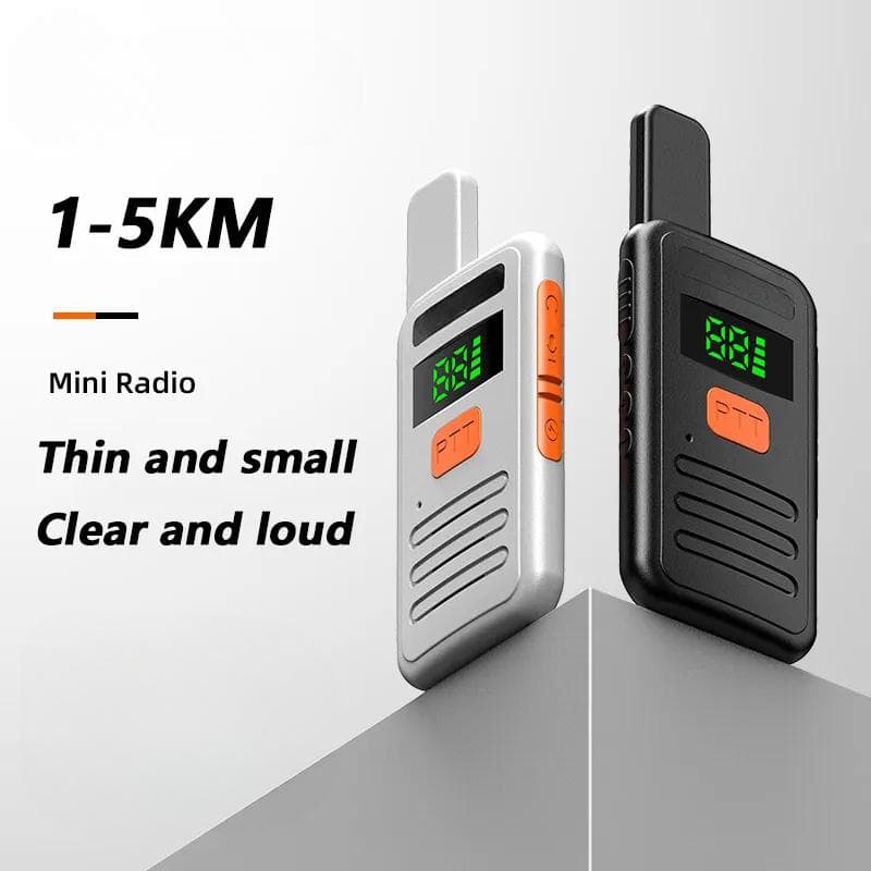 Mini Walkie Talkie PMR 446 Portable Two-way Radio ht PTT Intercom S1 Portable Radio for Hunting Cafe nero