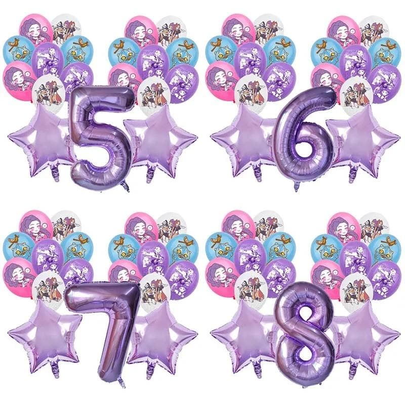 19 Pezzi Kpop Demon Chasseurs Palloncini Decorazioni Musicali Palloncini Numerici in Alluminio Festa per Bambini Bomboniere Decorazione