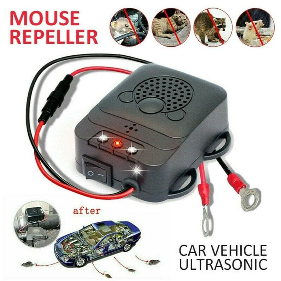 Repellente Ultrasuoni per Topi 12V Auto Veicolo Roditore Parassita Animale Deterrente