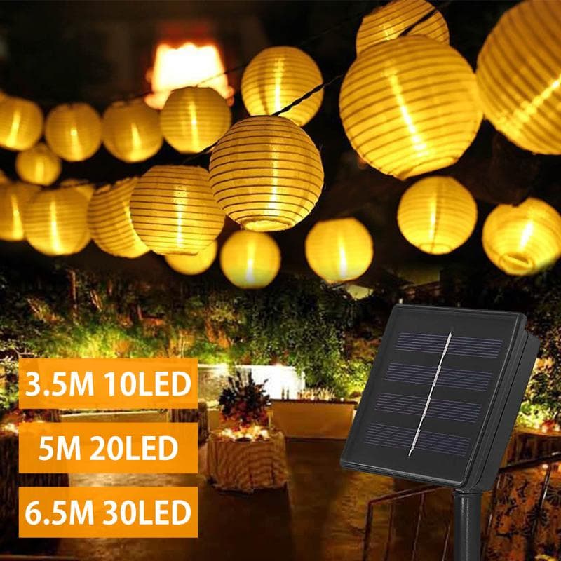 Lanterne solari in tessuto a LED per esterni, luci colorate solari, luci lampeggianti, luci a corda, cielo, stelle, cortile esterno, vacanze, luci dec