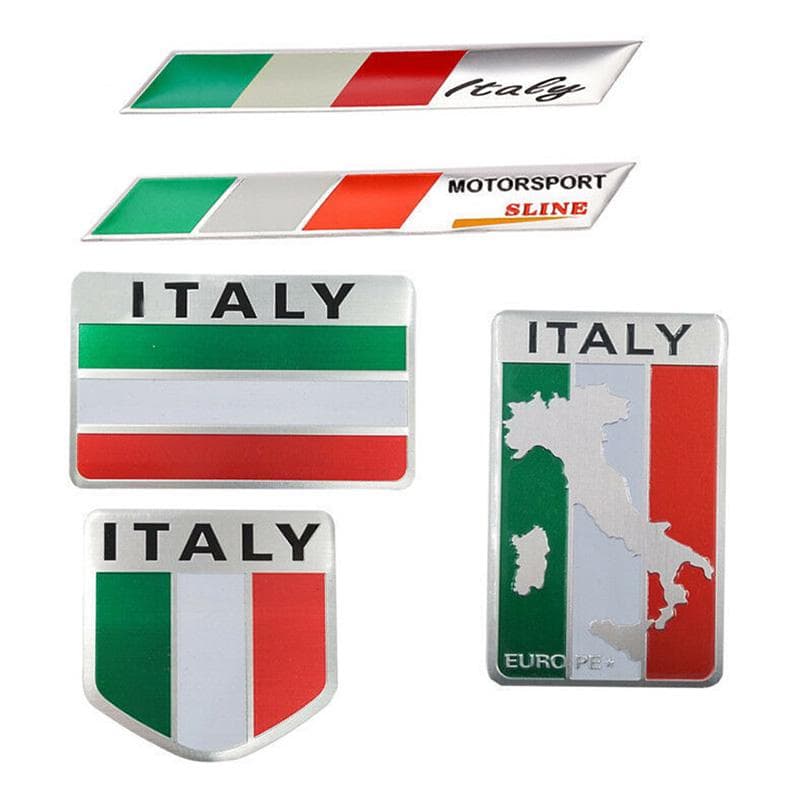 Alluminio 3D Metallo Italia Bandiera Italiana Adesivo Emblema Distintivo Decalcomania Auto Decora