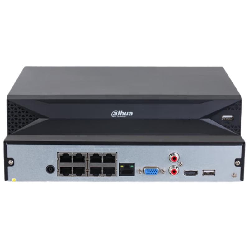Sistema di Sicurezza NVR Dahua a 8 Canali e 8 Porte PoE Spina CN (adattatore incluso)