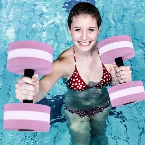 2 Pz Manubrio Acquatico Schiuma EVA ad Alta Densità Peso per Piscina Uomo Donna Aerobica in Acqua Perdita di Peso Manubrio Galleggiante per Esercizi