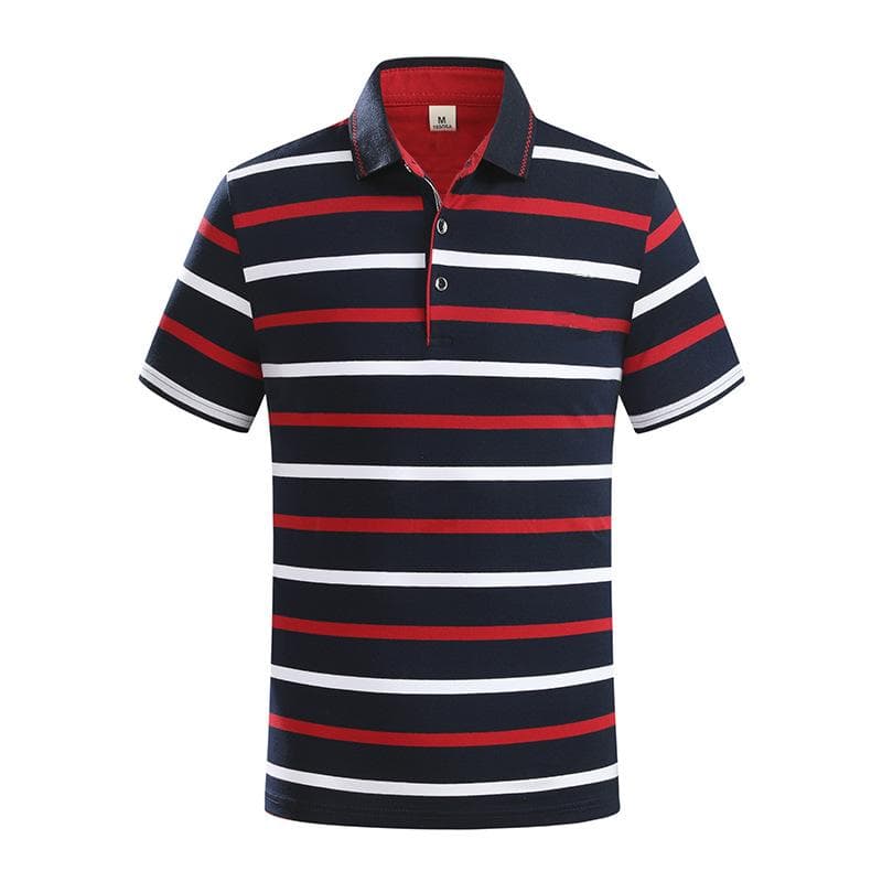 Polo T-shirt da uomo a maniche corte con risvolto T-shirt da uomo a mezza manica in cotone a righe con colletto alla moda cm giallo