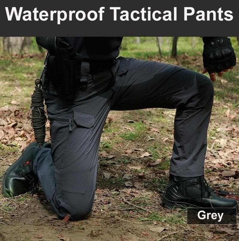 Pantaloni tattici impermeabili ad asciugatura rapida da uomo Pantaloni da lavoro traspiranti multitasche Pantaloni cargo Pantaloni militari cm grigio/