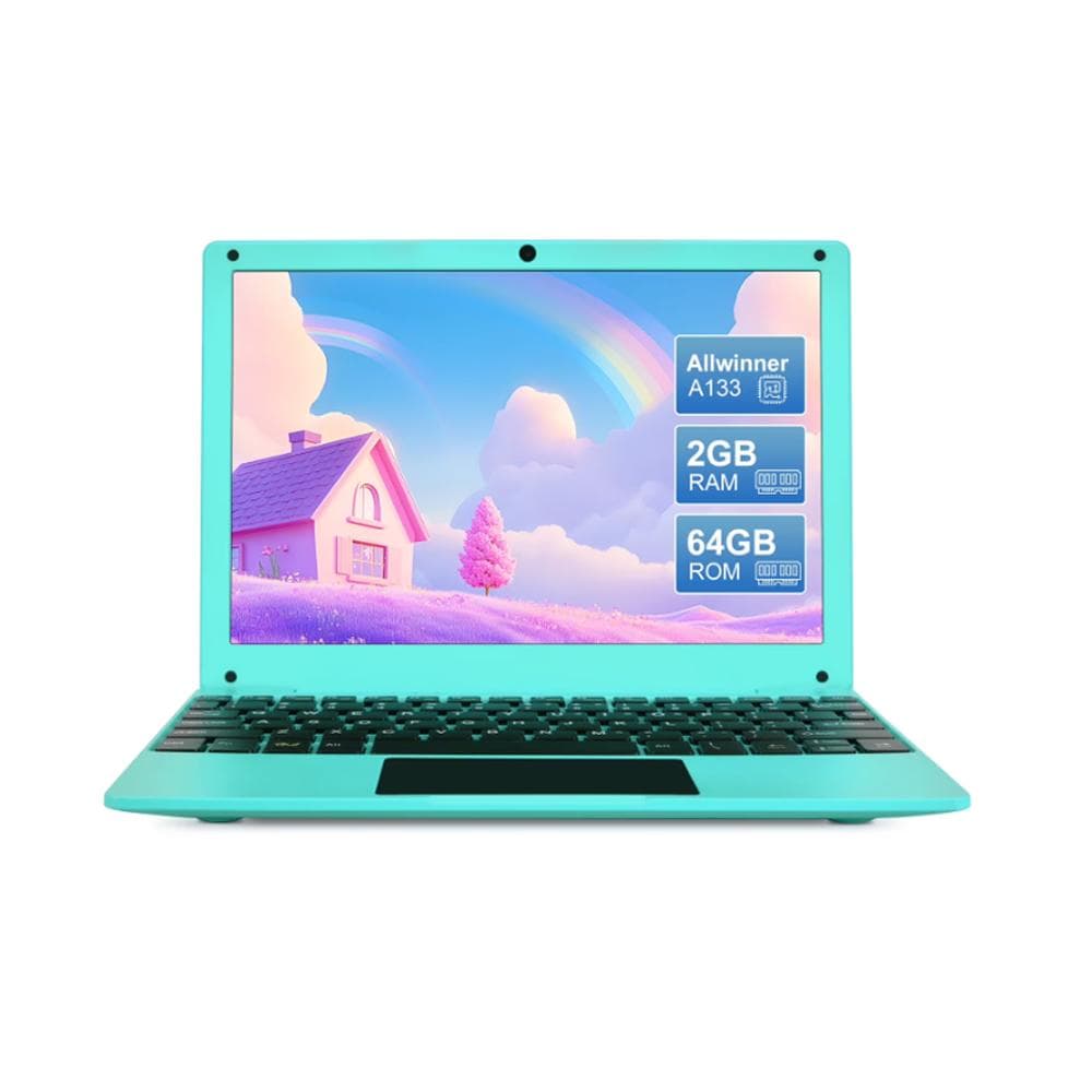 Nuovo Laptop per Bambini da 10,1 Pollici con Sistema Operativo Android 12, 2GB di RAM, 64GB di ROM, Bluetooth, Wi-Fi, Blu nero