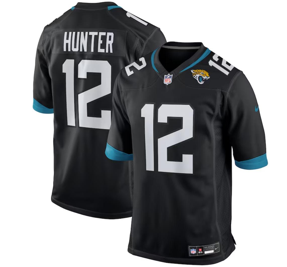 NFL Jacksonville Jaguars #12 HUNTER Maglietta Jersey - UOMO Nero cm