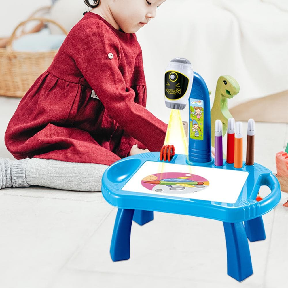 Scrivania per l'apprendimento dei bambini Traccia e disegna proiettore Tavolo da disegno artistico Tavolo da pittura per tracciamento di proiezione bl
