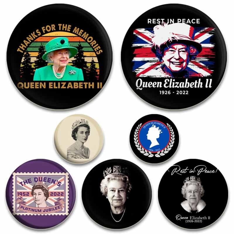 Spilla da bavero Regina Elisabetta II da 58MM Spilla Fatta a Mano Distintivi su Zaino Spille Divertenti in Lega per Donne Accessorio Gioiello Regali p