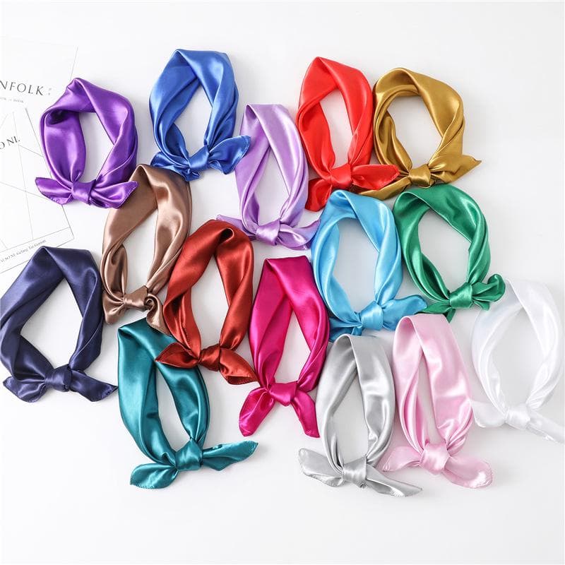 Classico Foulard di Seta Monocolore da Donna, Accessorio di Moda Versatile, Quadrato 60cm per Fascia per Capelli o Abbigliamento Professionale 60cm co