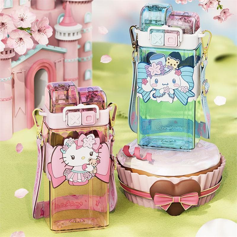 520ml Sanrio Hello Kitty Bottiglia di Plastica Doppia Tazza da Bevanda My Melody Studenti Bottiglia d'Acqua Cartoon Kuromi Tazza d'Acqua in Tritan per