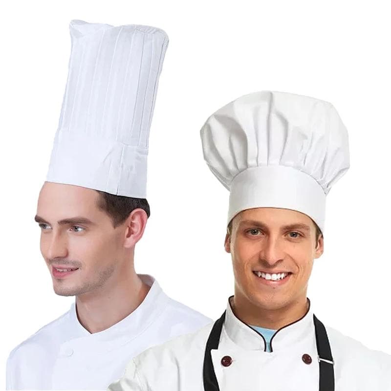 Cappello da Cuoco Alto 22/29cm Cappello da Chef Bianco Cappello da Lavoro per Cameriere Cameriere Cucina el Ristorante Mensa Panetteria Panettiere Cap