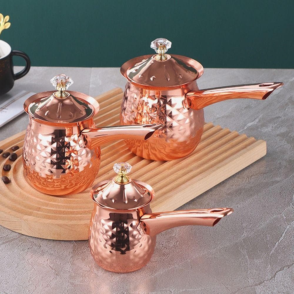Caffettiera Turca Artigianale Stabile Scalalatte Versatile Bollitore per Caffè Latte colore oro rosa