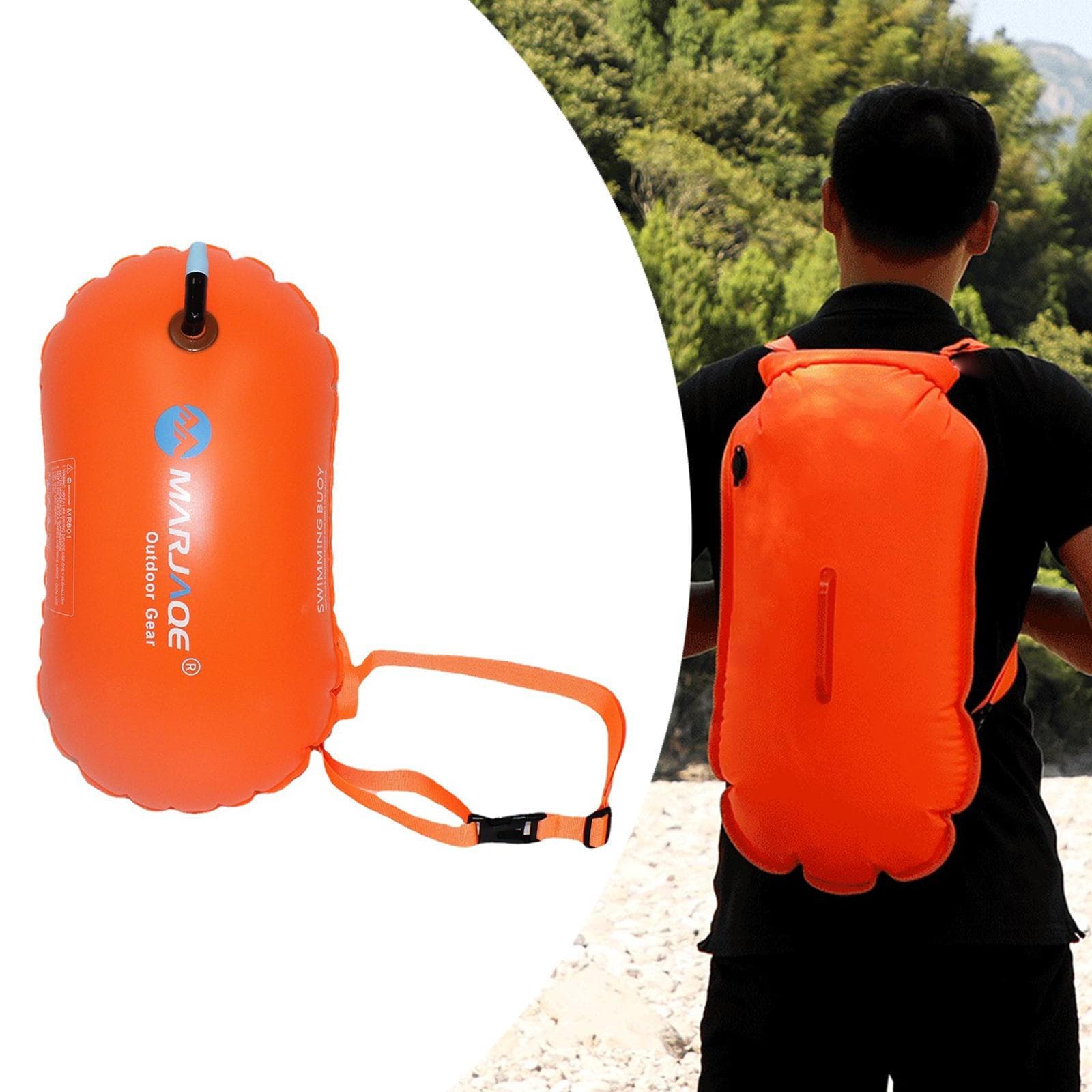Galleggiante Boetta Gonfiabile 8 kg di Galleggiabilità per Nuotatori in Acque Libere Triatleti giallo