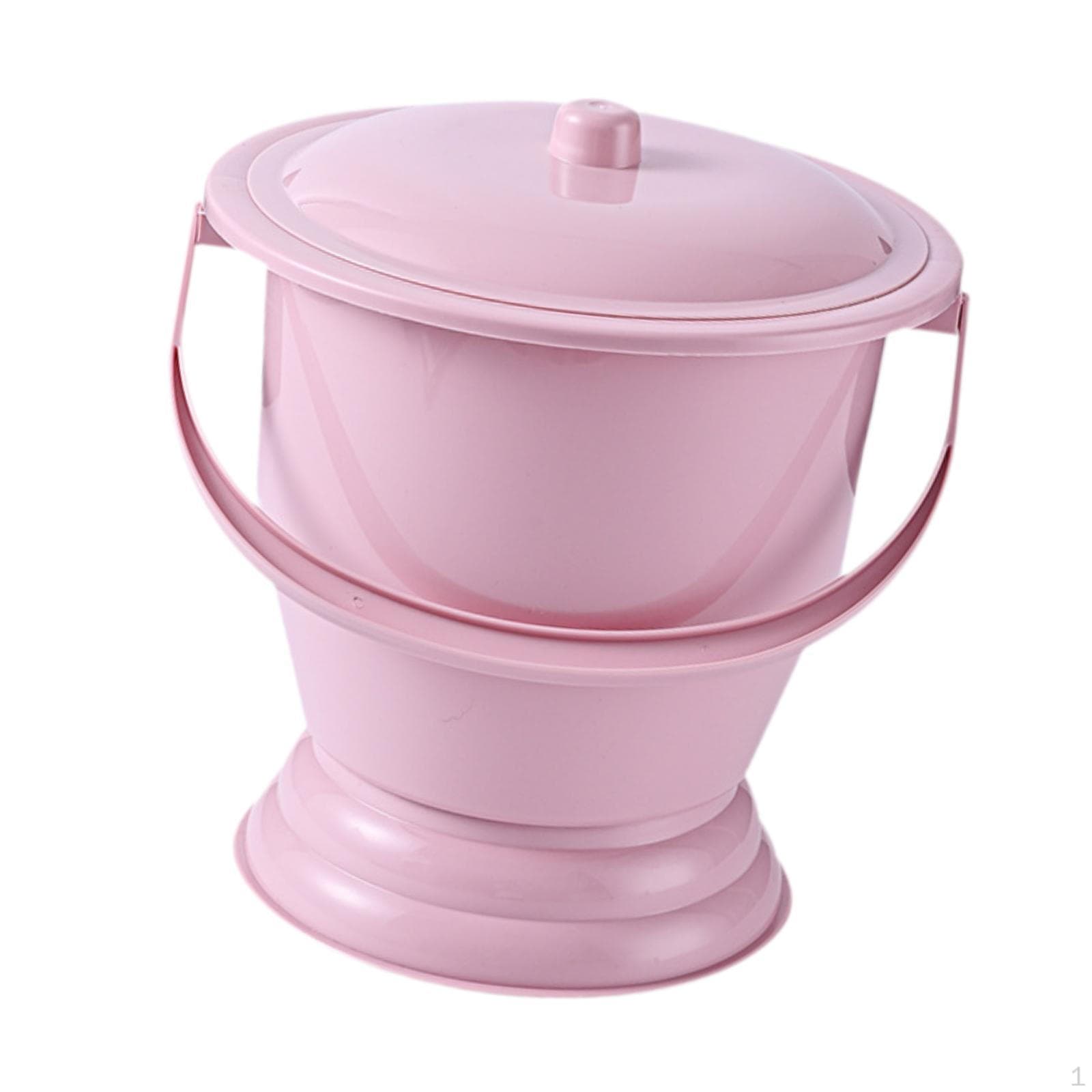 Vaso da notte Sputacchiera con Coperchio Vaso da notte Portatile Ispessito per Camera da letto Femminile Maschile rosso