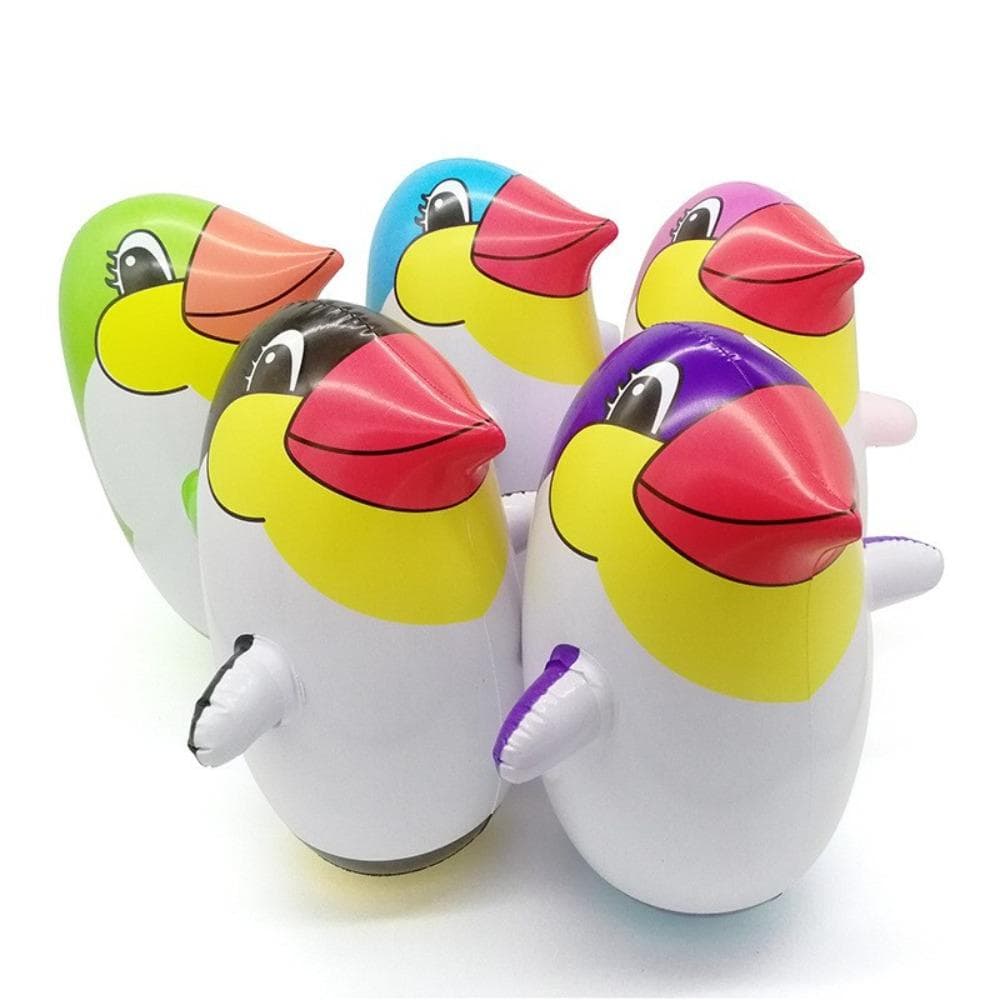 Dondolo Gonfiabile Ispessito Modello Cartone Animato Pinguino Dondolo Gonfiabile Giocattoli Bambini 45cm rosa