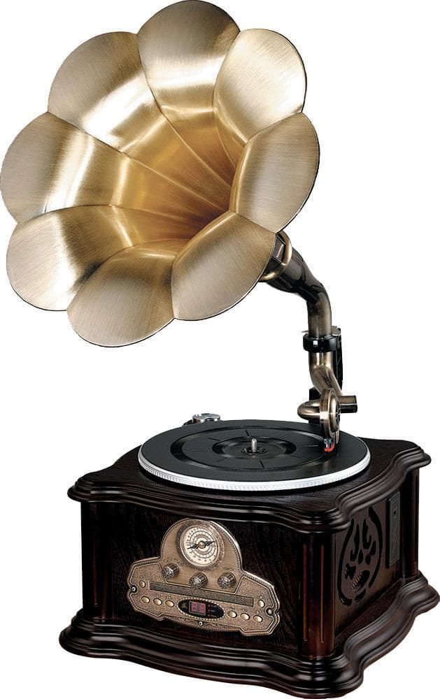Giradischi Retrò Con Un Tubo - Dischi in Vinile, CD, MP3, Bluetooth, Radio FM/AM USB Con Telecomando, Vintage, Vinile